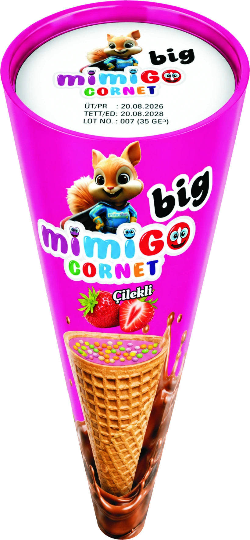 mimiGO Cornet BIG Çilekli
